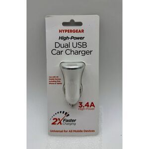 HyperGear 3.4A High-Power Dual USB‎ Car Charger Smart Chip Tech New